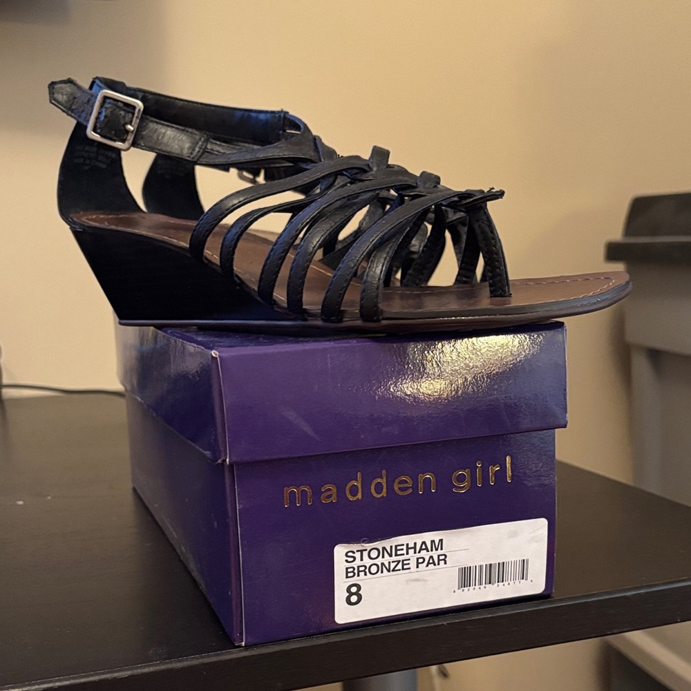 Madden Girl Black Strappy Sandals